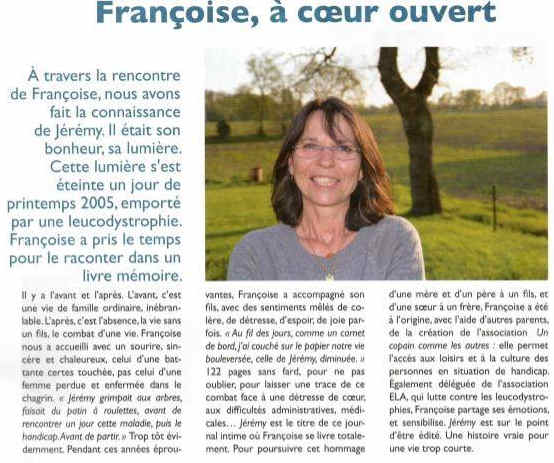 La presse parle du livre de Françoise Richard,  Jérémy